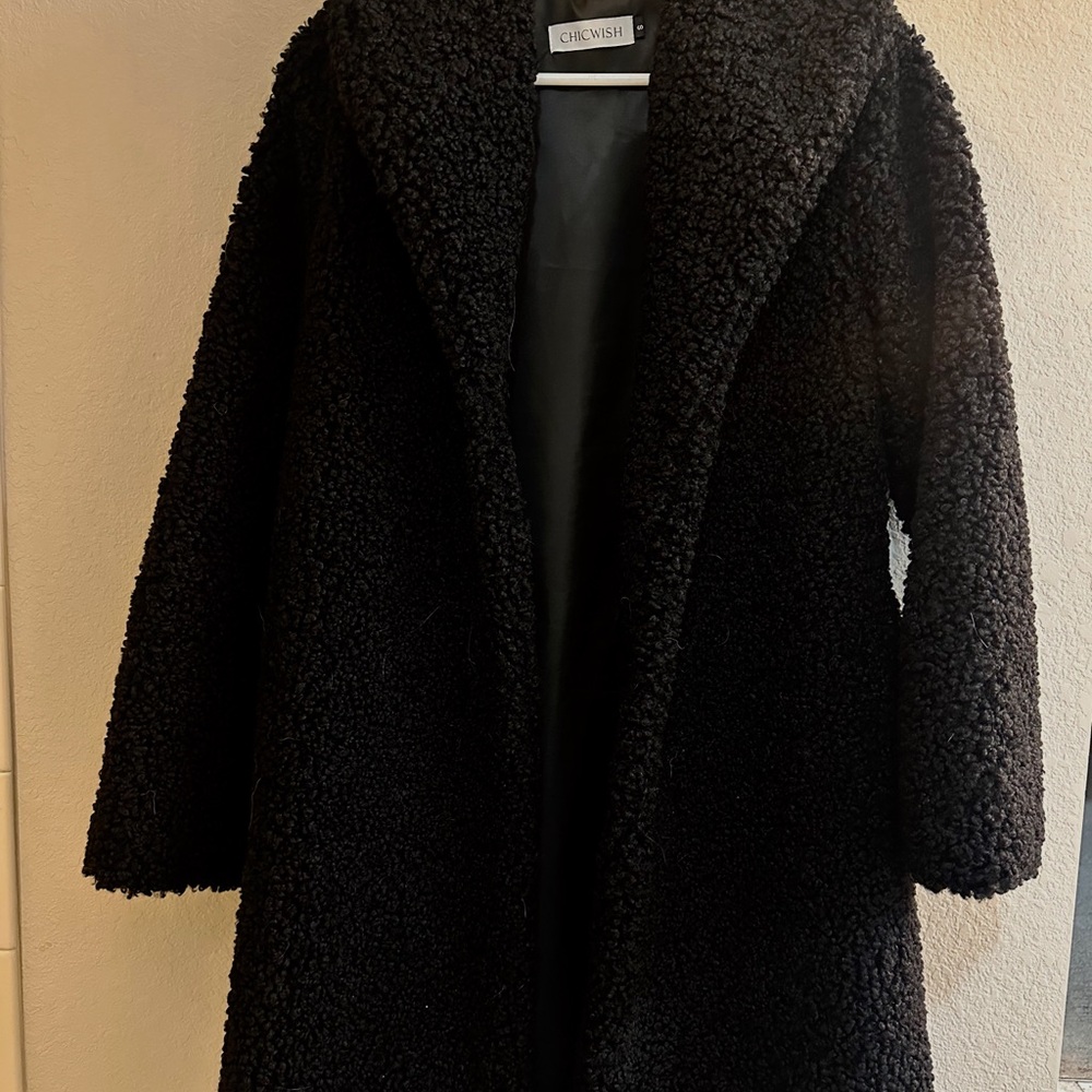 Chicwish Midnight Black Teddy Jacket